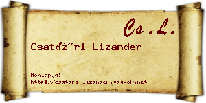 Csatári Lizander névjegykártya